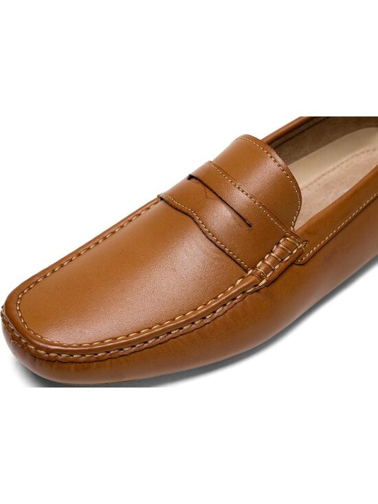 Men\'s Light Brown Loafers Casual Slip On Shoes Soft Penny Loafers Lightweight main image 4